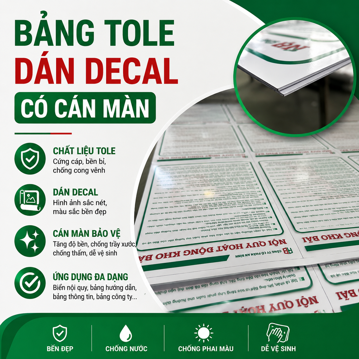 Bảng tole dán decal Tay Ninh