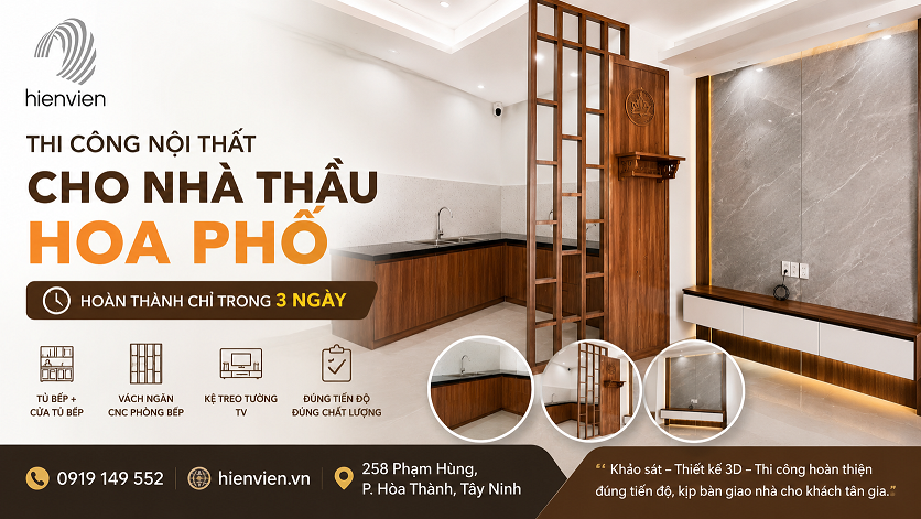 Khảo Sát, Thiết Kế 3D Và Thi Công Nội Thất Trọn Gói Cho Nhà Thầu Hoa Phố Chỉ Trong 3 Ngày