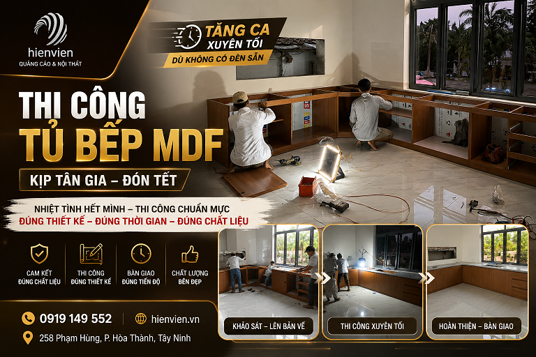 Tăng Ca Thi Công Tủ Bếp Để Khách Kịp Tân Gia – Nội Thất Hiên Viên Tây Ninh